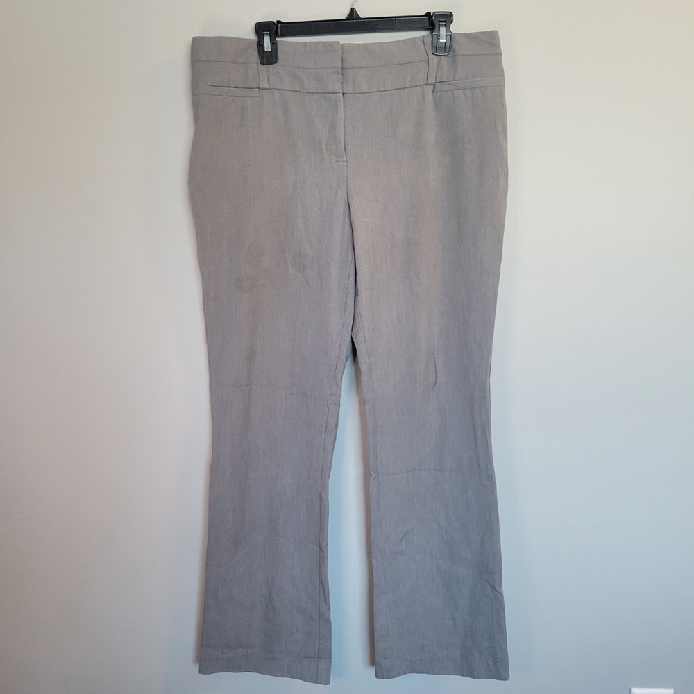 Maurices Womens Gray Stretch Dress Pants Size 13/14 Flare *see photos for flaws
